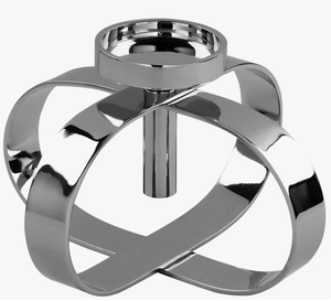 Support de bougie moderne en métal, design géométrique à boucles entrelacées, porte-bougie décoratif pour bougies piliers, décoration de table, centre de table - Product Image 2