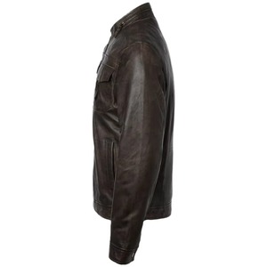 Manufacturer Embroidery Street Wear <b>Leather</b> <b>Jacket</b> Custom Genuine <b>Leather</b> <b>Jackets</b> for Winter <b>Men</b> Waterproof Breathable - Product Image 3