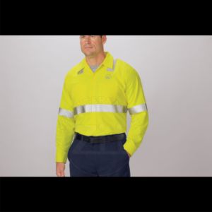 Chemise de travail haute visibilité pour homme, certifiée NFPA 2112 ARC, antistatique, ignifuge, niveau B, vêtements de travail FR, AR/FR, pour le travail pétrolier et gazier, la soudure - Product Image 3