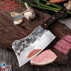Heavy-Duty Carbon Steel Cleaver <b>Knife</b> Reliable, <b>Sharp</b> Blade for Tough Cuts. Strong, <b>Sharp</b> Blade for Effortless Cutting - Product Image 4