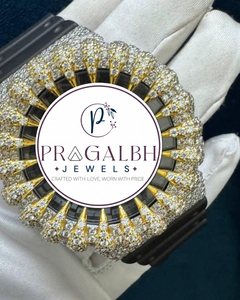 Montre personnalisée sertie de diamants, montre de luxe hip-hop en moissanite, bracelet en caoutchouc pour homme - Product Image 5