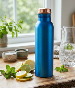 Wholesale Premium 500ml Copper Water Bottle Custom Design Ayurveda Printed Multi-Benefit for Good Health Pure <b>Plastic</b> Drinkware - Product Image 2