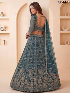 <b>Top</b> Quality Women's Premium <b>Net</b> Partywear Lehenga Choli with Designer Crystal and Motif Handwork Available For Sale - Product Image 5