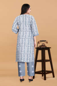 <b>Magic</b> brand navy Grey printed kurta <b>set</b> for women and girls round neck eco friendly sustainable ethnic wear bulk orders s to 3xl - Product Image 4