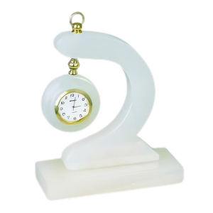 Top Seller Handmade Stone <b>Desk</b> <b>Clock</b> In Different Shape And Size Elegant Natural Marble Stone <b>Clock</b> With Onyx Design - Product Image 3