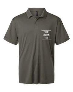Men's Short Sleeve <b>Polo</b> <b>Shirt</b> Custom Text Printed Breathable Knitted Casual Style Front Logo - Product Image 4