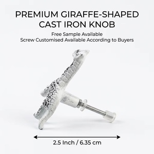 White Casting Modern Giraffe Shape <b>Drawer</b> <b>Knob</b> with Easy Installation for Home Office and Cabinet Use - Product Image 3