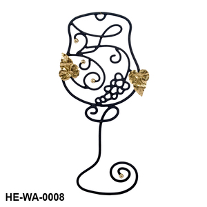 งานศิลปะติดผนังเหล็กดัดสไตล์โมเดิร์น ทำด้วยมือ ลายพฤกษศาสตร์ รุ่นดิวาลี พร้อมลายใบองุ่นทองเหลืองรูปแก้วไวน์ - Product Image 6