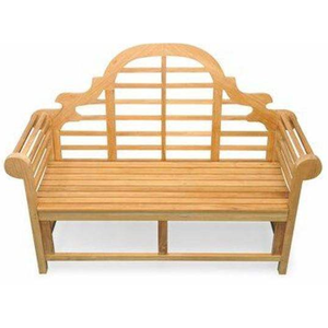 El banco de jardín Goldenteak Lutyens está hecho de madera de teca natural y presenta un respaldo alto y curvo distintivo. - Product Image 1