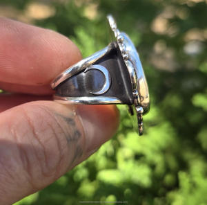 Anillo de plata esterlina de labradorita de corte ovalado elegante bohemio Vintage para mujer hecho a mano con ajuste de bisel de piedras preciosas naturales para boda - Product Image 3