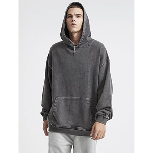 Sweat à capuche oversize délavé pour homme, style vintage, unisexe, streetwear pour couples, coupe décontractée - Product Image 6