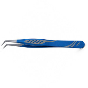 Pinzas de Precisión para Pestañas de Acero Inoxidable con Mango Azul y Punta Suave de Grado Profesional para Uso en Extensiones de Pestañas - Product Image 6
