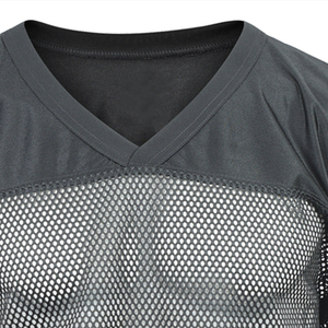 Maillot de football américain respirant à col en V pour homme, manches courtes, couleur unie, coupe classique, toutes saisons - Product Image 2