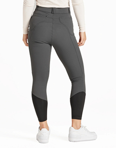 Culotte d'équitation taille haute pour femme, gris, coupe ajustée avec fermeture boutonnée et poches standard - Product Image 2