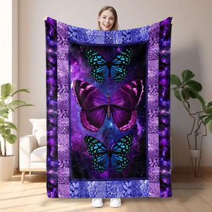 Coperta in Flanella con Stampa a Farfalle, Morbida, Calda e Leggera per Divano o Ufficio, Regalo Multifunzionale per Casa o Viaggi in Campeggio - Product Image 1