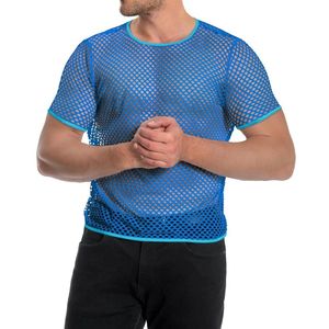 Camisetas Deportivas Personalizadas de Malla Azul Cobalto con Cuello Redondo, Manga Corta, Textura de Rejilla, Sin Arrugas, Dinámicas - Product Image 2