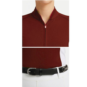 Manches courtes, col montant, Hunter Sports, sous-vêtements de base professionnels pour femmes, équitation, polyester, respirant, coupe ajustée, personnalisé - Product Image 3