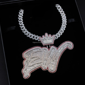 14k White Rose Gold Customized Name <b>Cross</b> Baguette Diamond Channel Set IGI Certified Hip Hop Pendant Gold Plating <b>Men</b> Christian - Product Image 1