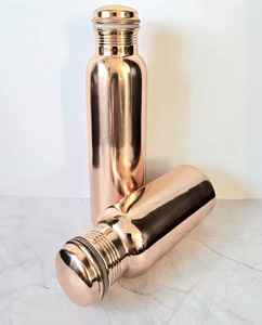 Mirror Finish Copper Water <b>Bottle</b> Seamless Plain Design Reusable Metal Drink <b>Flask</b> Leakproof Daily Hydration Container - Product Image 4