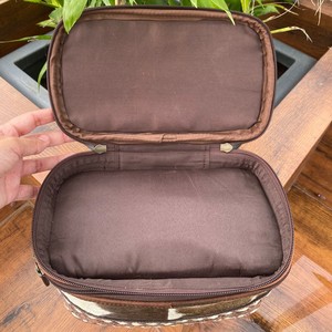 Le plus récent 2024 sac cosmétique de voyage floral usiné à la main de luxe pour les cheveux occidentaux des femmes sur le sac d'organisateur de maquillage multifonction en peau de vache - Product Image 6