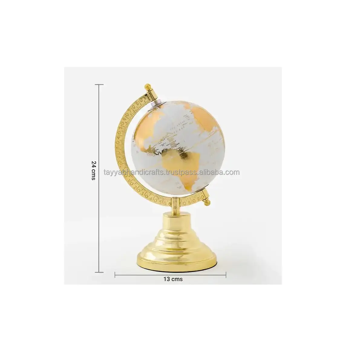 Indian Exporter Light Weight Round Shape Metal Globe for Table Top Decoration Available for Sale from India