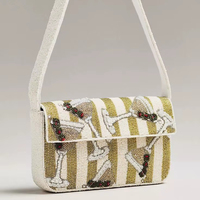 Sacs à bandoulière tendance et luxueux faits à la main avec perles de verre, style Staud, légers et écologiques en coton, parfaits pour les fêtes d'été