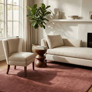 Tapis classique en laine tufté à la main rose poudré, antidérapant, à motif géométrique, pour salon, chambre, salle à manger, maison moderne - Product Image 5