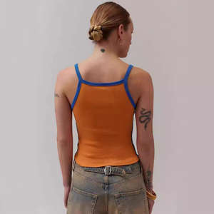 เสื้อกล้ามแฟชั่นผู้หญิงทรงเข้ารูปลำลอง สายเดี่ยว พิมพ์ลายตัวอักษร ผ้าริบ ระบายอากาศได้ดี สำหรับสาวๆ - Product Image 2