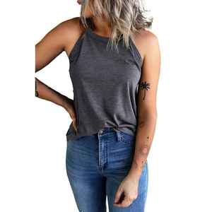 Camiseta sin mangas de punto ligera para mujer, camiseta informal de color sólido, de secado rápido y transpirable, 8 colores - Product Image 3