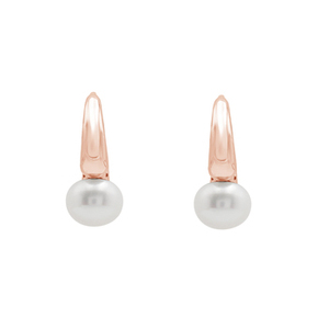 Pendientes colgantes finos de plata de ley 925 con baño de oro vermeil, minimalistas, con perlas de agua dulce irregulares, para mujer. - Product Image 2