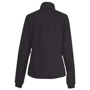 Veste softshell noire pour femme, fermeture éclair, col montant, résistante à l'eau, vêtement d'extérieur, coupe classique, saison automne, vente en gros - Product Image 3