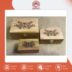 Caja de Regalo Rectangular de Madera de Mango de Primera Calidad, Ampliamente Utilizada, para Almacenamiento en el Hogar y la Cocina, Cajas de Madera Tallada Ecológicas - Product Image 2