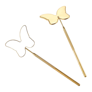 Golden Butterfly 40 Degree Curved HD Eyelash <b>Mirror</b> Detachable Handle Design Small Lash <b>Mirrors</b> - Product Image 1