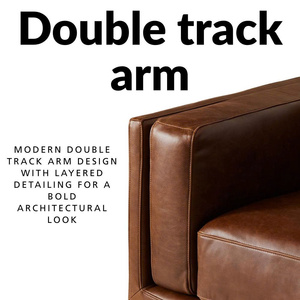 Living Room Set Loveseat Lounge Chair Armchair Cozy Design Cognac Leather Mid Century Ideal for Big Family Member - Product Image 2