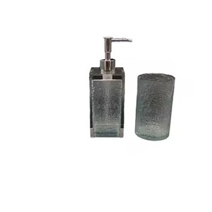 Modern Resin Luxury Eco-Friendly Square <b>Soap</b> <b>Dispenser</b> and Tumbler <b>Set</b> Easy to Clean <b>Bathroom</b> Rectangle Shape Easy To Clean - Product Image 1