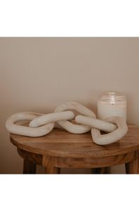 Escultura de Cadena de Eslabones de Madera Hecha a Mano, Anillo Redondo Marrón Tallado, Decoración Artística para Mesa, Adorno de Arte Moderno - Product Image 3