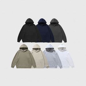 H5405 Wholesale Custom 380 GSM Cotton Blends <b>Drop</b> Shoulder Blank Hoodies Oversized Plain Men's Hoodies - Product Image 2