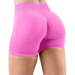 Shorts de yoga taille haute avec effet push-up fessier et contrôle du ventre, en tissu doux sans coutures pour l'entraînement physique - Product Image 4