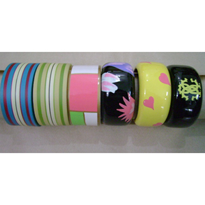 Best Seller AYAANS CREATIONS <b>Boho</b> Multicolor Acrylic Fashion Bangles Wholesale Carved - Product Image 1