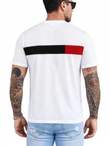 T-shirt pour homme en maille blanche à col rond et manches courtes, avec logo sur le devant, respirant, coupe classique - Product Image 6