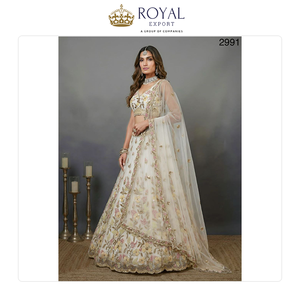 Ropa Tradicional India de Moda para Bodas, Lehenga Choli de Tela de Red Pesada, en Venta - Product Image 6
