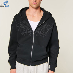 เสื้อฮู้ดซิปปักลายสำหรับผู้ชาย ผ้าฝ้ายฟลีซเนื้อหนาคุณภาพพรีเมียม รับผลิตแบบ OEM ODM - Product Image 1