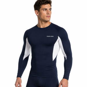 Custom Color Combination Men's Long Sleeve Training <b>Compression</b> <b>Shirt</b> Spandex/Polyester Quick Dry Breathable Cooling <b>Compression</b> - Product Image 1