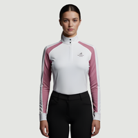 T-shirt de base à manches longues pour l'équitation pour femmes avec maille intégrée
