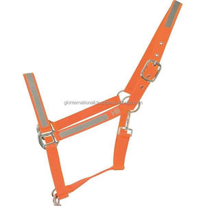 Licol de cheval en nylon multicolore à bandes réfléchissantes argentées avec matériel en nickel antirouille en acier inoxydable en épi complet sur les tailles - Product Image 6