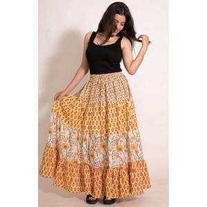 Boho Handmade Cotton Patchwork Printed <b>Long</b> <b>Skirt</b> Women's Maxi <b>Skirt</b> for <b>Summer</b> Beach Festival Wear - Product Image 3