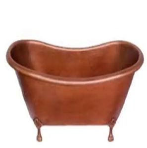 Bañera independiente con patas de gato, acabado en cobre, bañera ovalada de metal vintage para baño y spa - Product Image 6