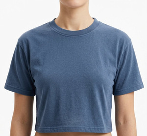 Custom Heavyweight Cotton Cropped T Shirt Blank Drop Shoulder Boxy Fit Streetwear Women Plain <b>Crop</b> <b>Top</b> Short Sleeve Tees - Product Image 2