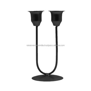 Soporte de vela de hierro de dos brazos al por mayor de alta calidad para fiestas y eventos navideños, precio razonable de un proveedor de confianza - Product Image 4