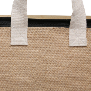 Natural Jute Zipper Storage Bag with Cotton Handles storage tote bags with zipper <b>large</b> capacity - Product Image 5